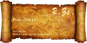 Rus Zsolt névjegykártya